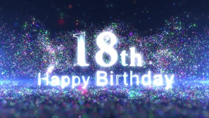 18岁生日祝福带彩粒子，生日祝福快乐