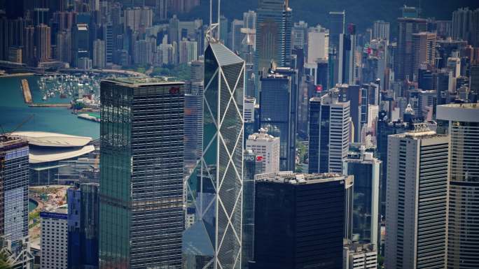 【正版素材】香港大景全景大气俯拍7171