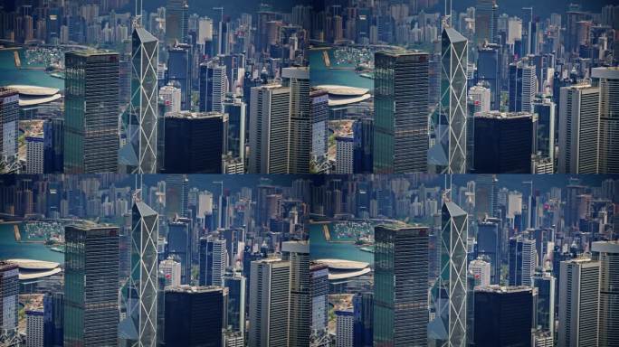 【正版素材】香港大景全景大气俯拍7171