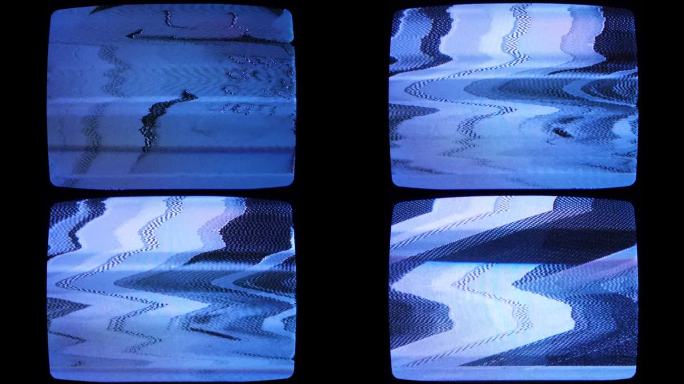 故障电视静态噪声失真信号问题错误视频损坏复古风格80年代VHS测试图