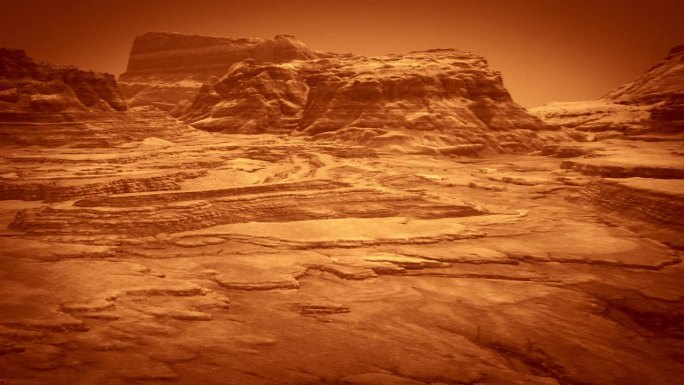 遥远星球火星的岩石表面。太空探索