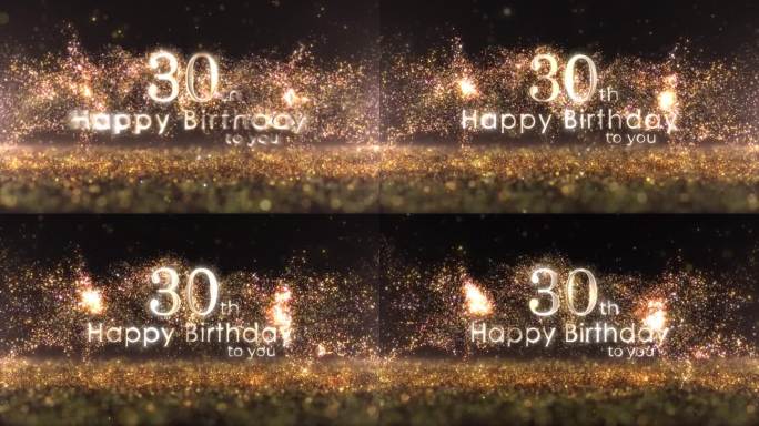 30岁生日祝福用金色的纸屑和粒子，30岁生日，生日庆祝