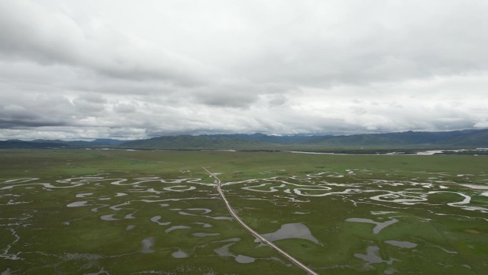 甘肃阿旺仓湿地航拍放大图