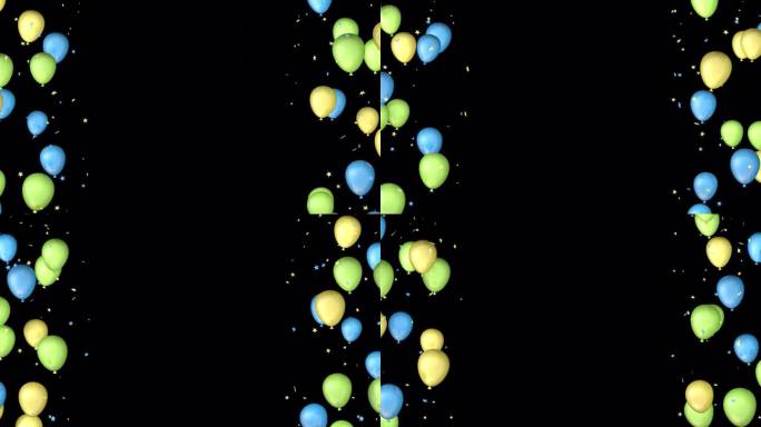 五颜六色的气球架在一个无缝的环上
