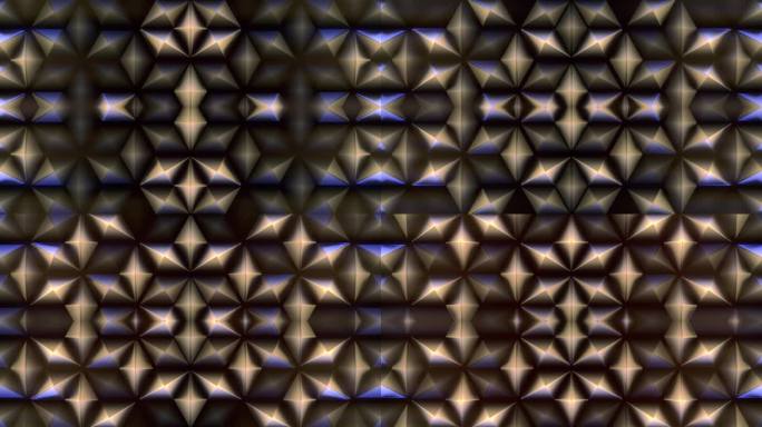 闪亮的金属六边形图案。抽象无缝循环动画背景。3d渲染4K