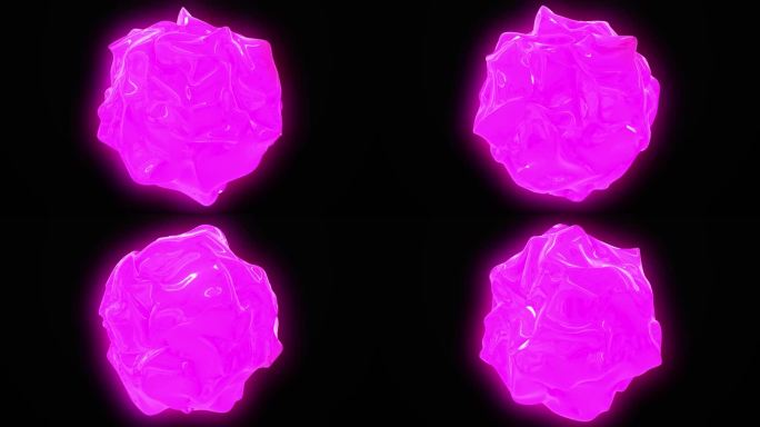 浅粉红色发光的多维能量球。粉红色闪闪发光的紫色宇宙圆波孤立在紫色的背景。神奇神秘的魔法球。