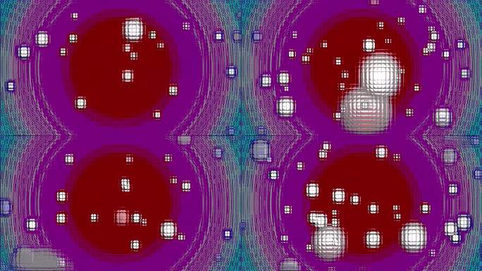 无限纹理球粒子上的红色，紫色和灰色同心圆图案