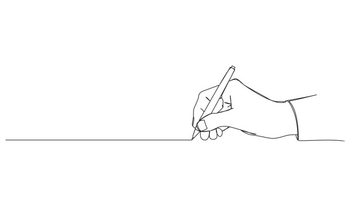 动画单线绘制手写圆珠笔