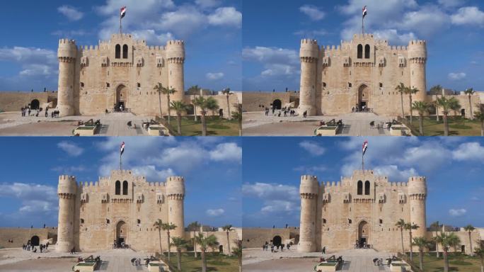 埃及亚历山大的盖特贝城堡建筑的正面