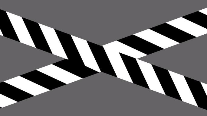 白色路障带平面动画与蒙版，四种不同的动画类型的白色路障
