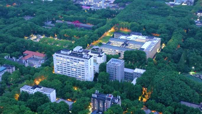 湖北武汉华中科技大学航拍校园风景风光美景