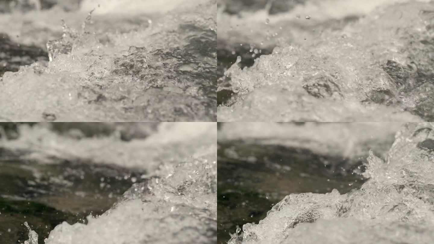 河流流动的细节镜头