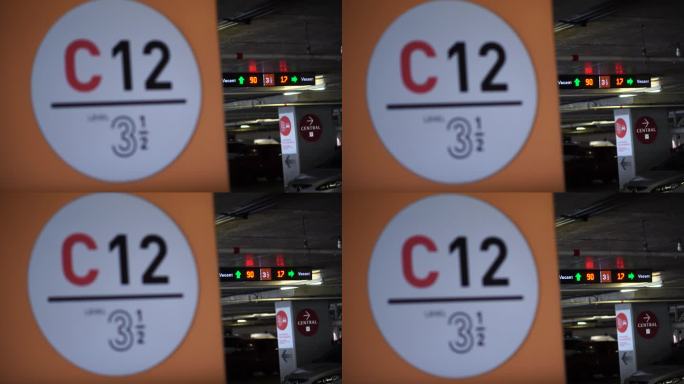 Parking signs and exit signs