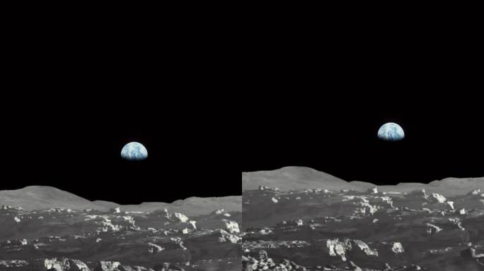 月球的太空殖民。放大带有伊朗国旗的月球车探索月球表面的垂直视频