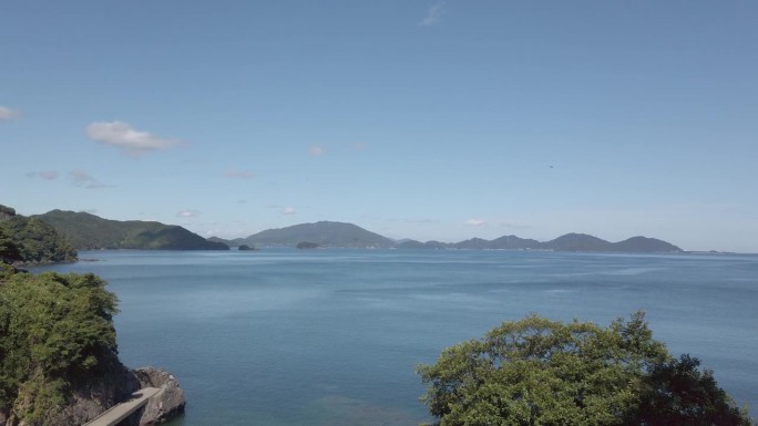 日本热带岛屿海滩全景景观奥巴马福井日本夏季