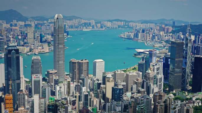 【正版素材】香港大景全景大气俯拍7255