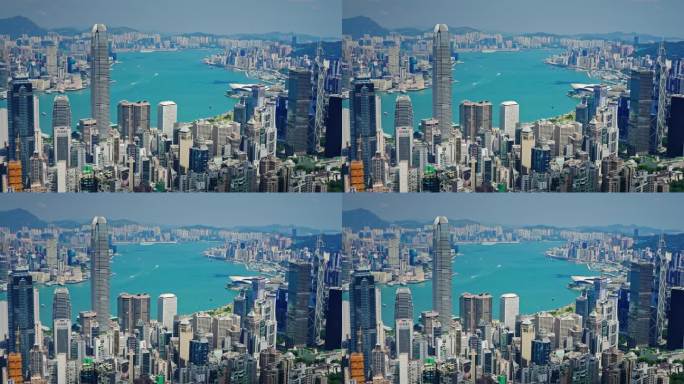 【正版素材】香港大景全景大气俯拍7255