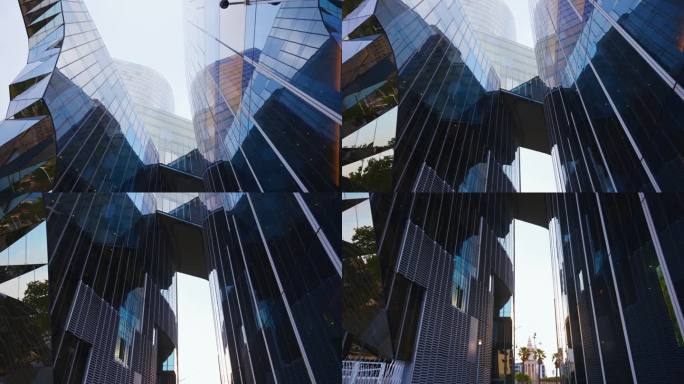 巴塞罗那现代玻璃艺术摩天大楼:一个建筑奇迹。