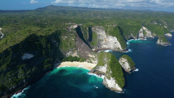 科林金海滩，努沙Penida;霸王龙悬崖，巴厘岛，印度尼西亚