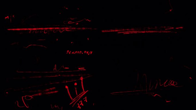 红色污浊的磨损和素描效果的黑屏。
