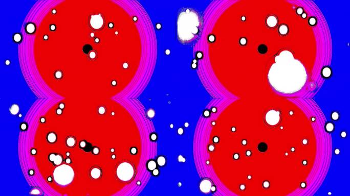 无限纹理球粒子在红色，粉红色和蓝色