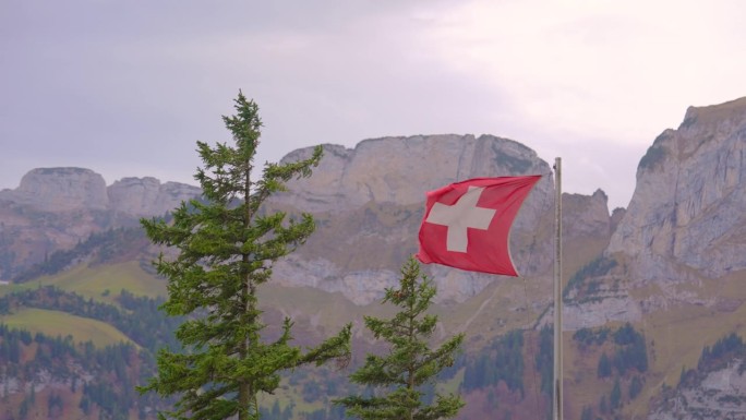 瑞士国旗蓝天蓝色国家