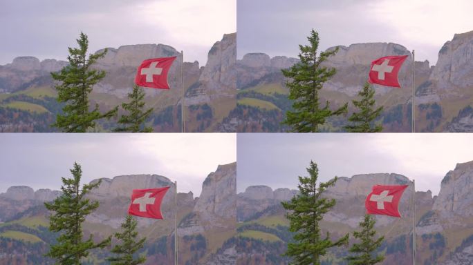瑞士国旗蓝天蓝色国家