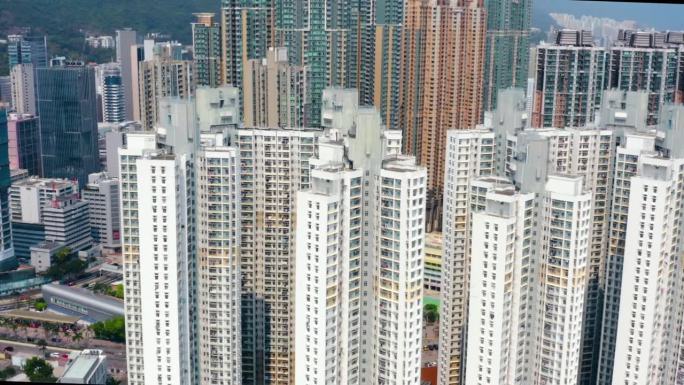 无人机拍摄的香港高密度生活