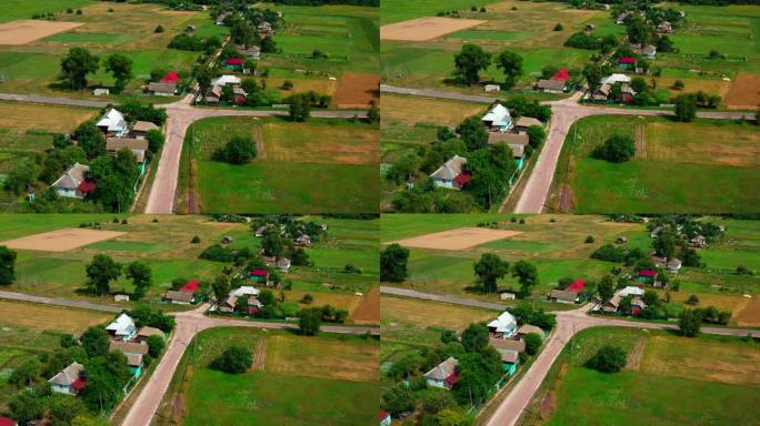 4 k无人机。德斯纳鸟瞰图，这是乌克兰北部切尔尼耶夫州科泽列茨雷翁的一个城市型定居点。拍摄于一个晴朗