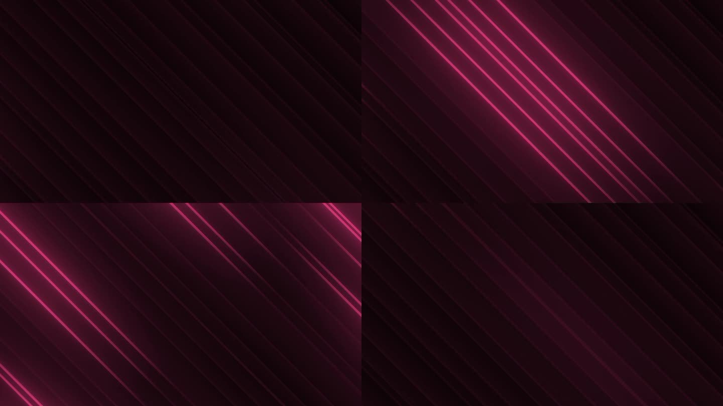 霓虹深红红宝石线黑色荧光灯棒讲台舞台抽象彩色背景与明亮的霓虹发光的光线和发光的线条背景。循环的背景。