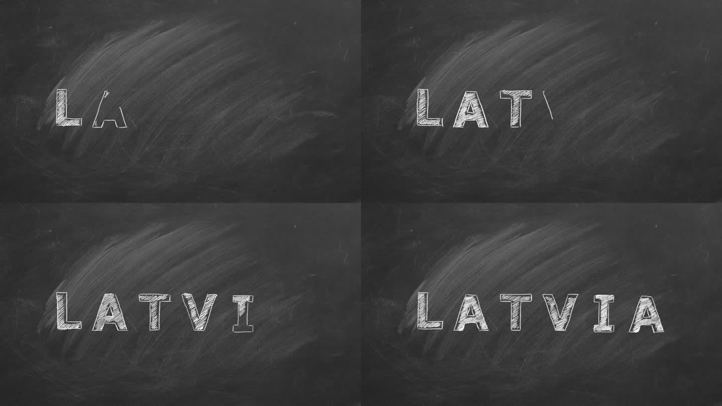 拉脱维亚。粉笔绘制和动画插图。