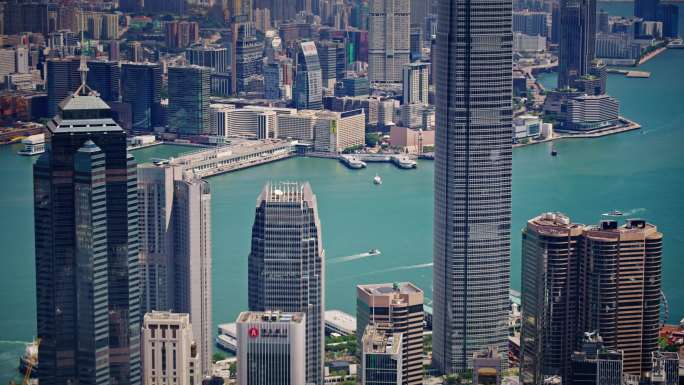 【正版素材】香港大景全景大气俯拍7170