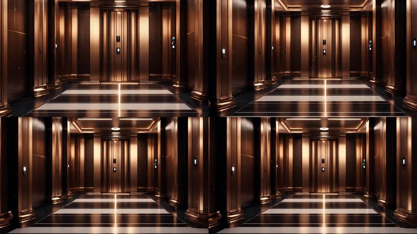 金属门电梯电梯间概念背景05