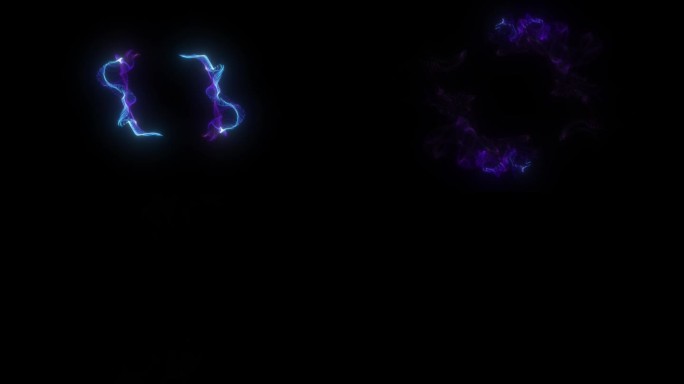 两个彩色粒子旋转圈标志动画股票视频