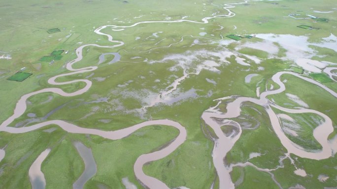 甘肃阿旺仓湿地航拍放大图