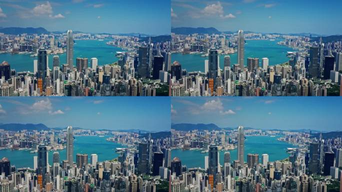 【正版素材】香港大景全景大气俯拍7265