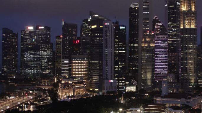 新加坡的天际线视频素材内透大楼