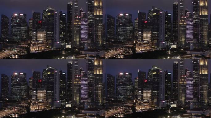 新加坡的天际线视频素材内透大楼