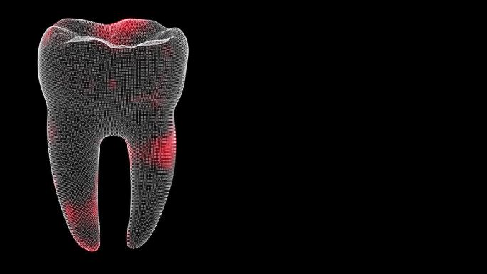 3D牙齿扫描。牙齿扫描接口。HUD牙齿分析。【医学】解剖学概念。数字牙齿解剖模型。口腔保健理念。用于