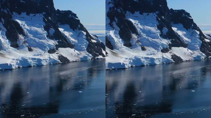 垂直镜头在南极洲的南极海洋令人惊叹的全景。