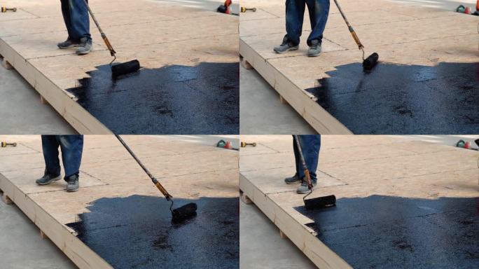 私人住宅的地板防水，将液体树脂涂在地板上，混凝土找平和防水，维修和施工工作