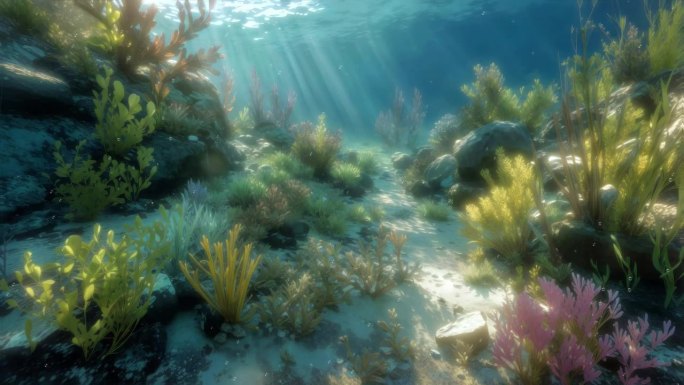 海底背景海洋植物热带鱼群海洋大海野生动物