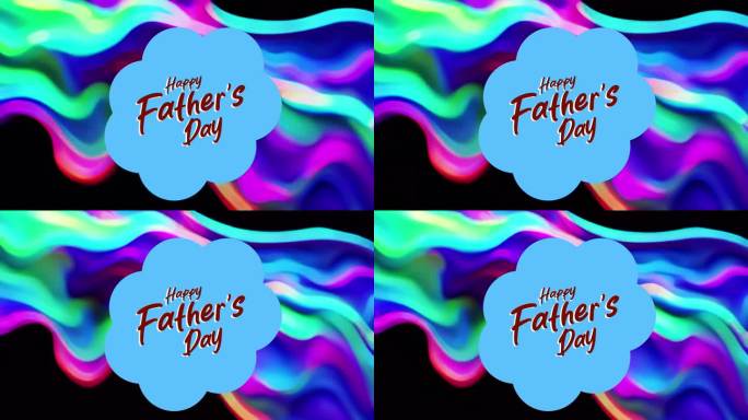 父亲节快乐，聚会和庆祝彩色抽象背景蓝绿两色