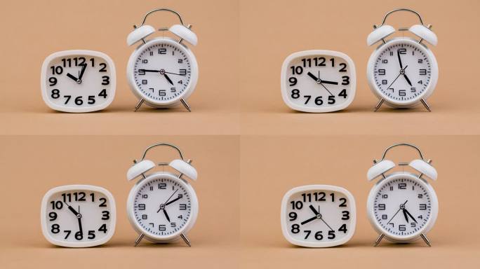 快速旋转的时钟指针重复着时间的动作。延时时间。