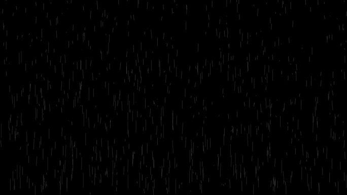 4K电影逼真的降雨动画叠加背景在alpha luma哑光。大雨暴雨无缝循环动画。超现实的雨滴落雷暴叠