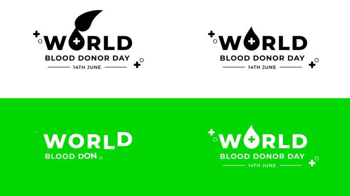 世界献血者日动画。绿屏和Alpha通道