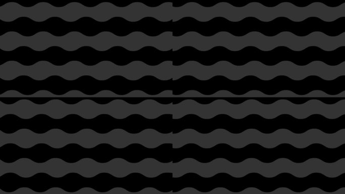 动画黑波背景。毛圈的视频。装饰波逐渐移动。平的模式。矢量插图。