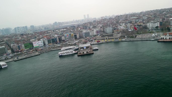 卡迪科伊轮渡码头和伊斯坦布尔公交车站的相机卷拍