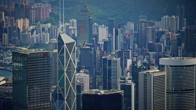 【正版素材】香港大景全景大气俯拍7185