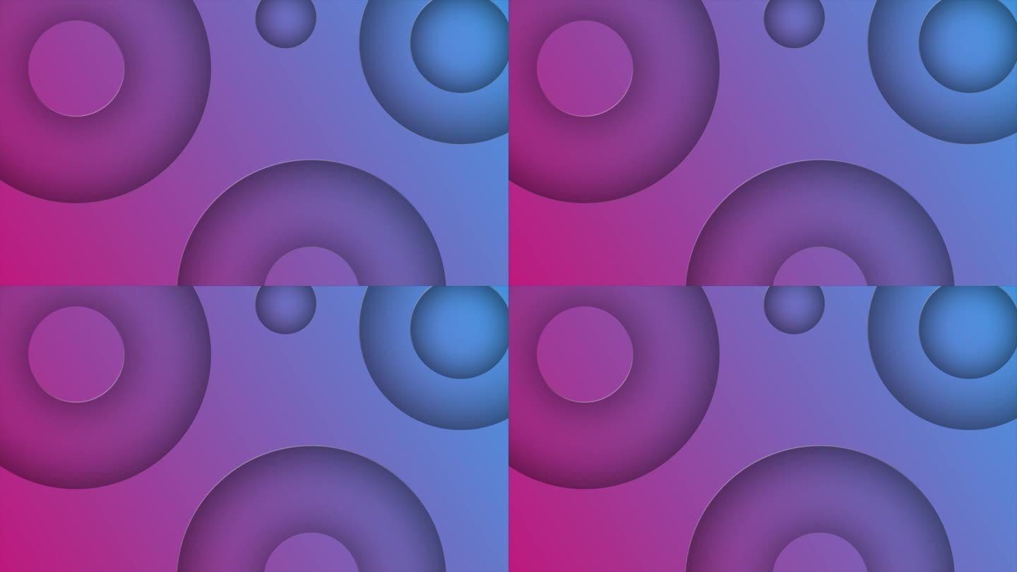 粉红色和蓝色3d深度半圆形状的背景，简单而优雅的最小背景